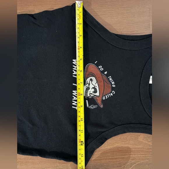 Cowboy skull crop top tank top in black - Picture 5 of 7
